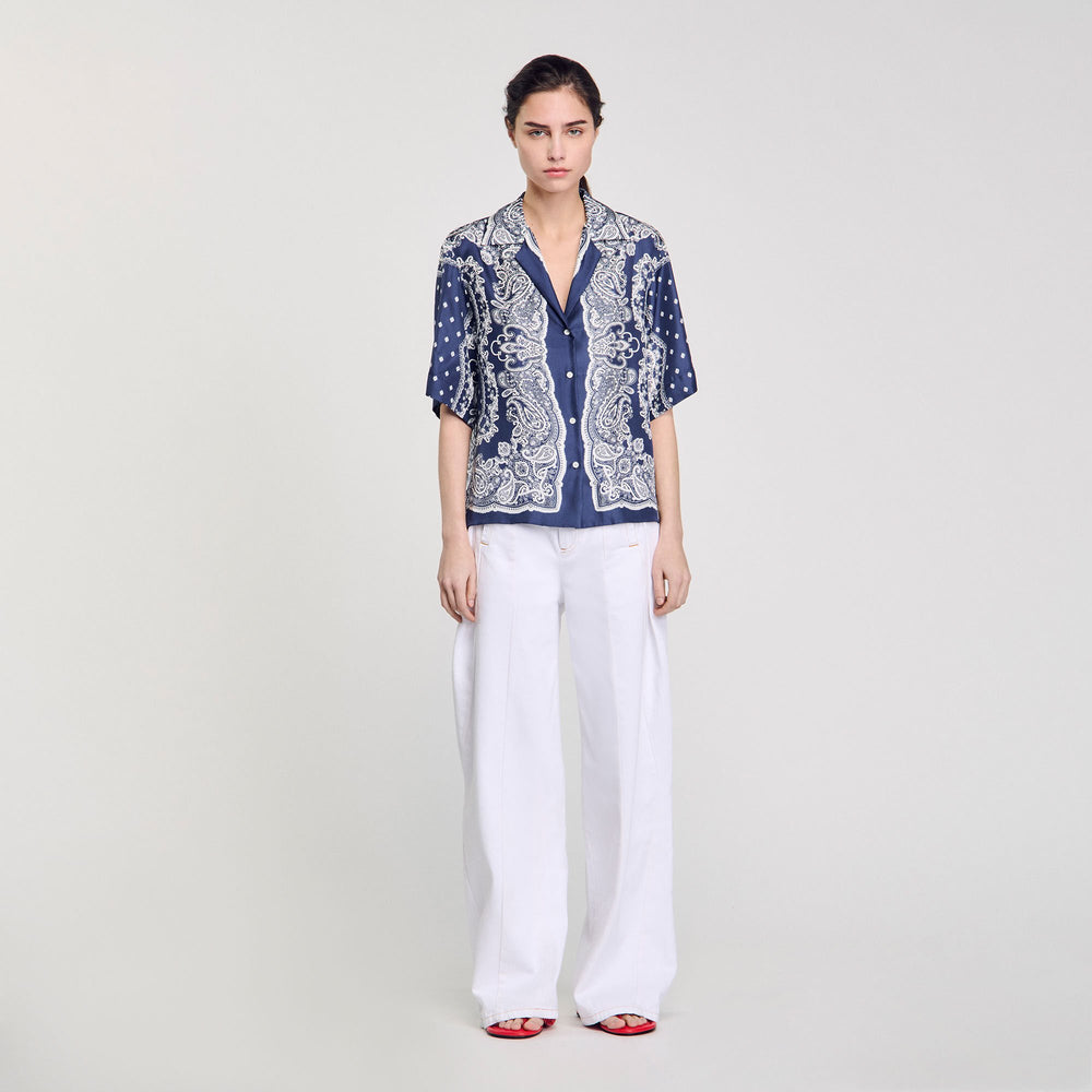 Sandro / Bandana print shirt Blu / White