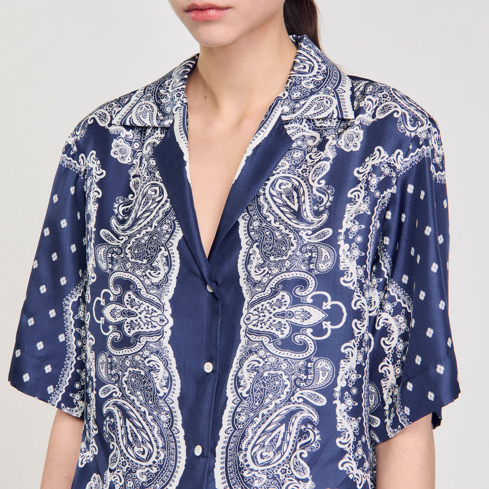 Sandro / Bandana print shirt Blu / White
