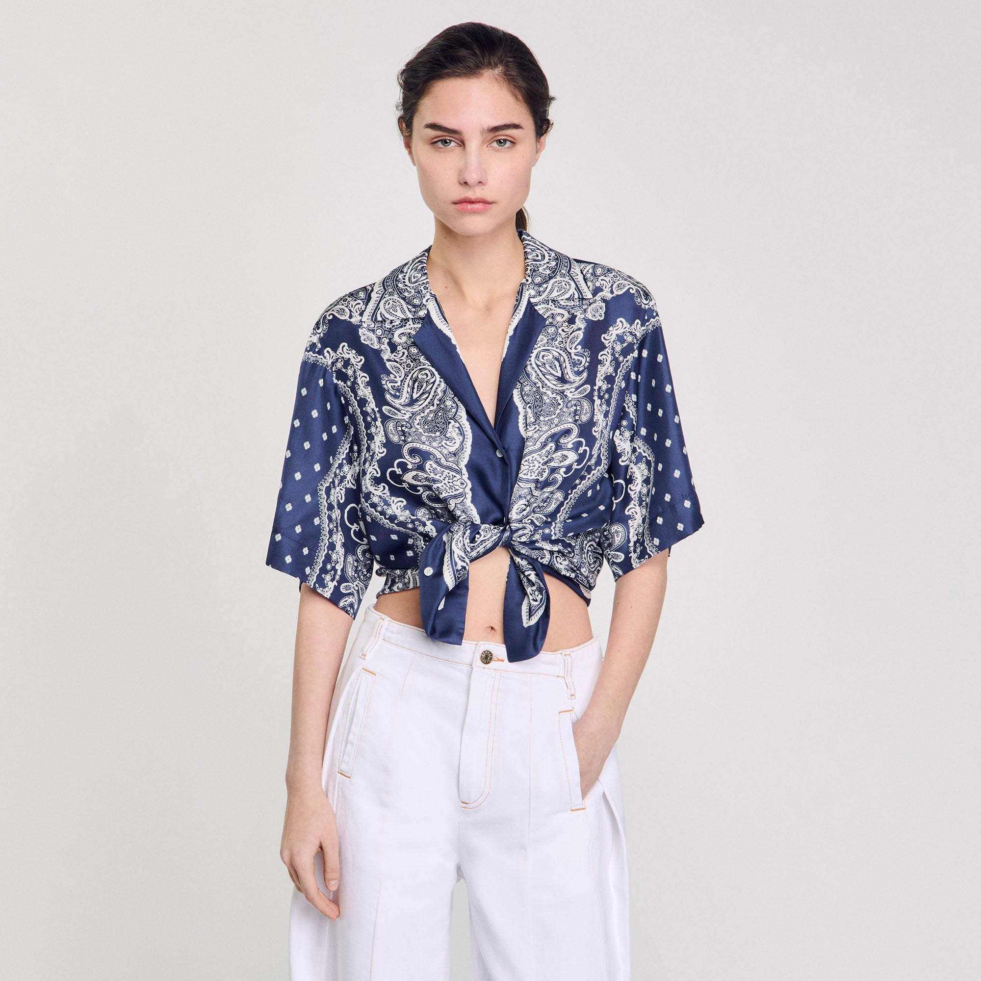 Sandro / Bandana print shirt Blu / White