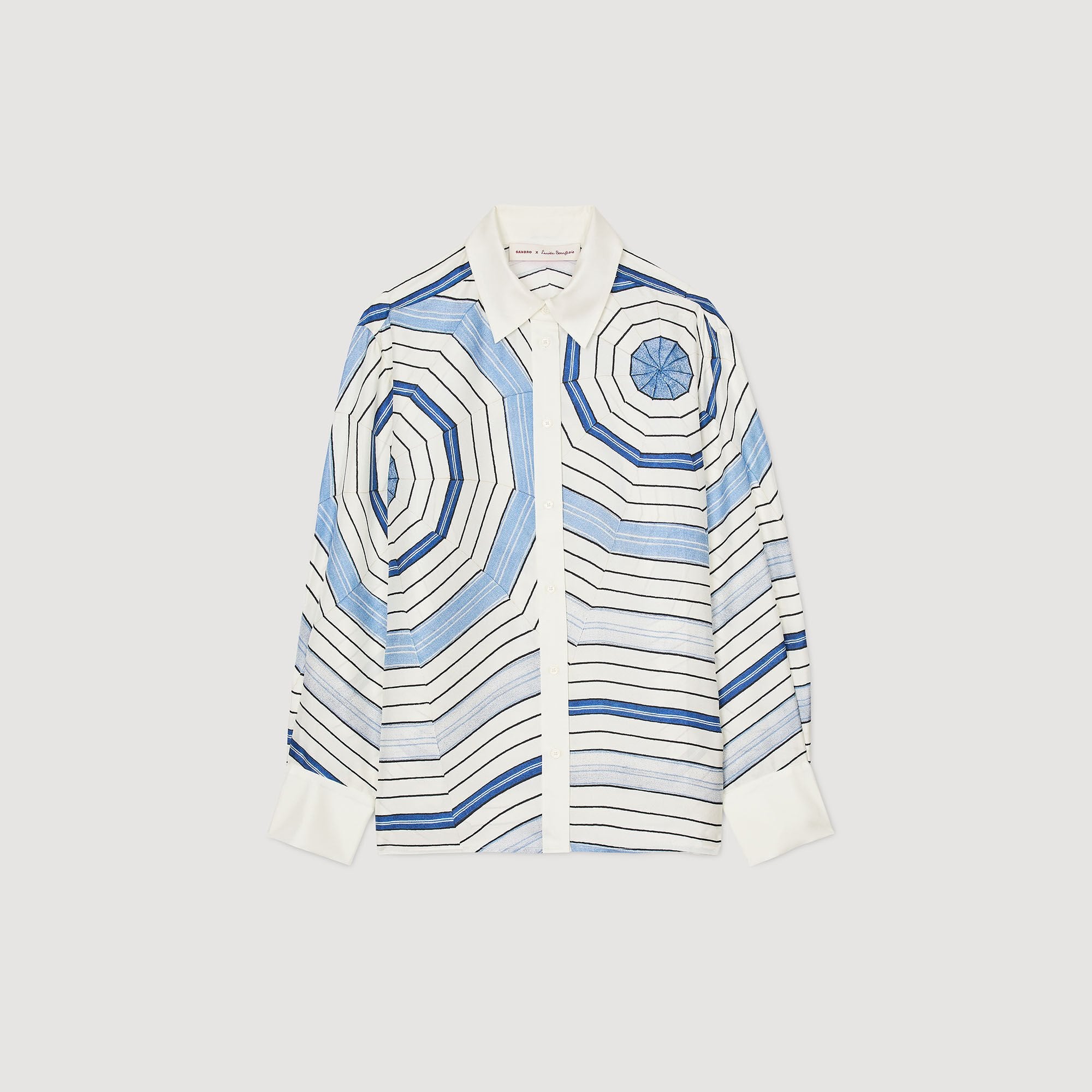 Sandro / Spiral-motif long sleeve shirt Sky Blue