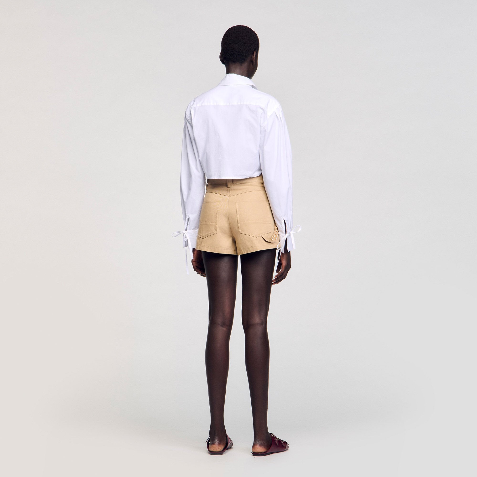 Sandro / Lace bib shirt White