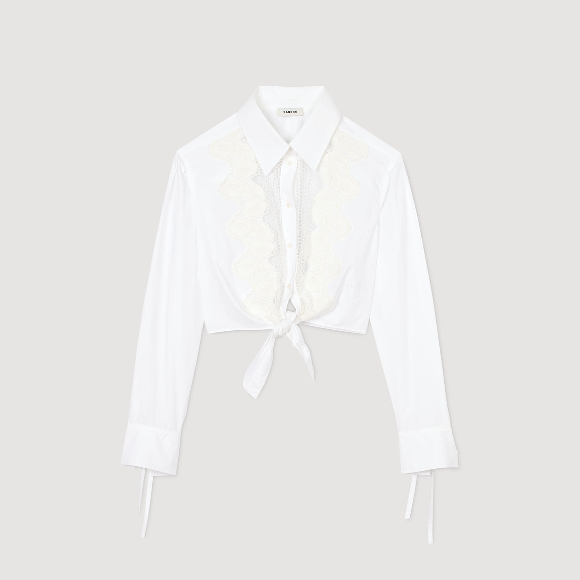 Sandro / Lace bib shirt White