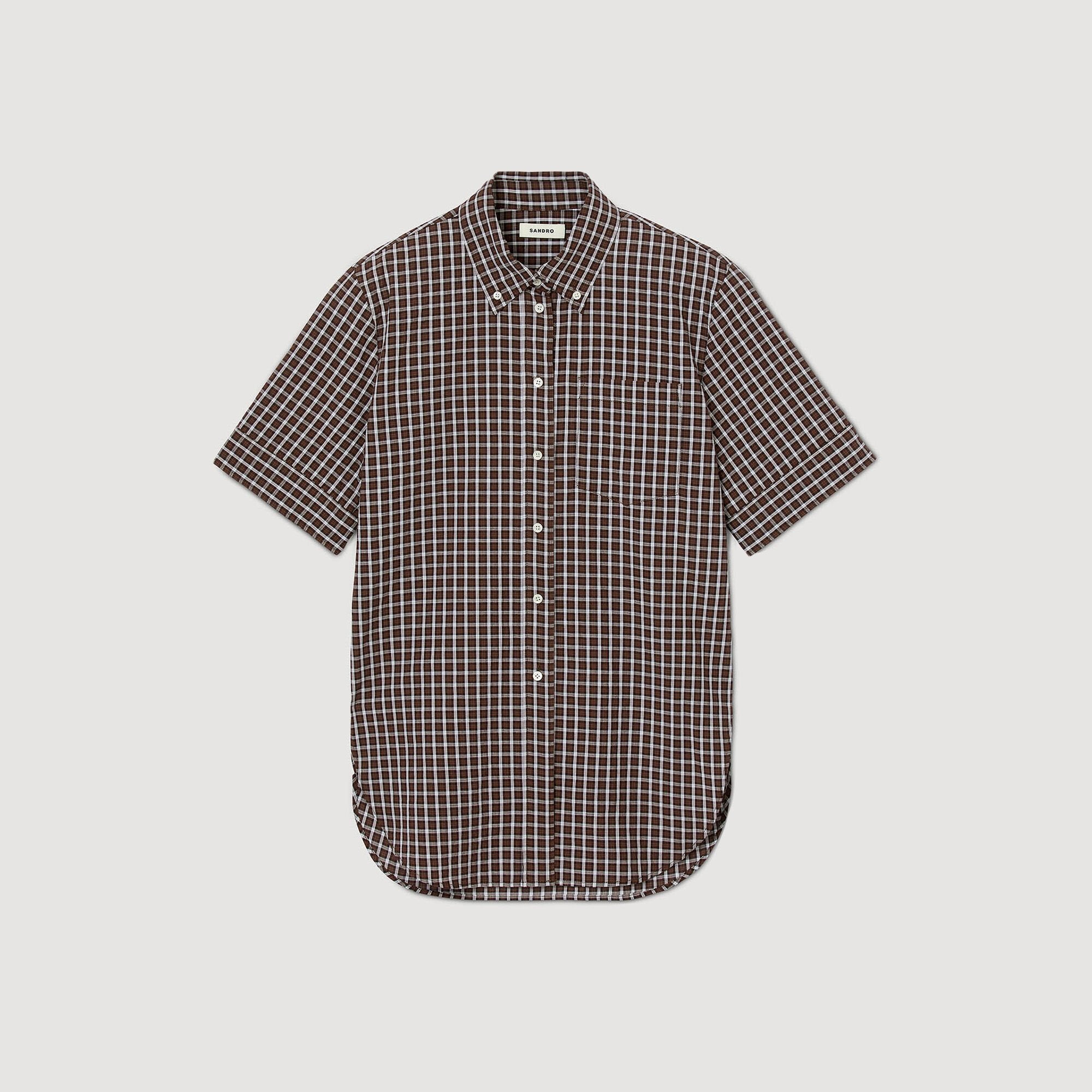 Sandro / Oversized checkered shirt Brown