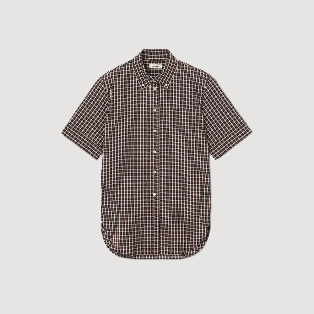 Sandro / Oversized checkered shirt Brown