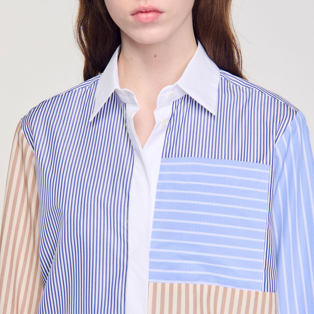 Sandro / Striped mix shirt Sand / Camel
