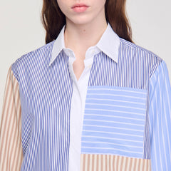Sandro / Striped mix shirt Sand / Camel
