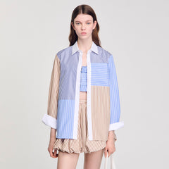 Sandro / Striped mix shirt Sand / Camel