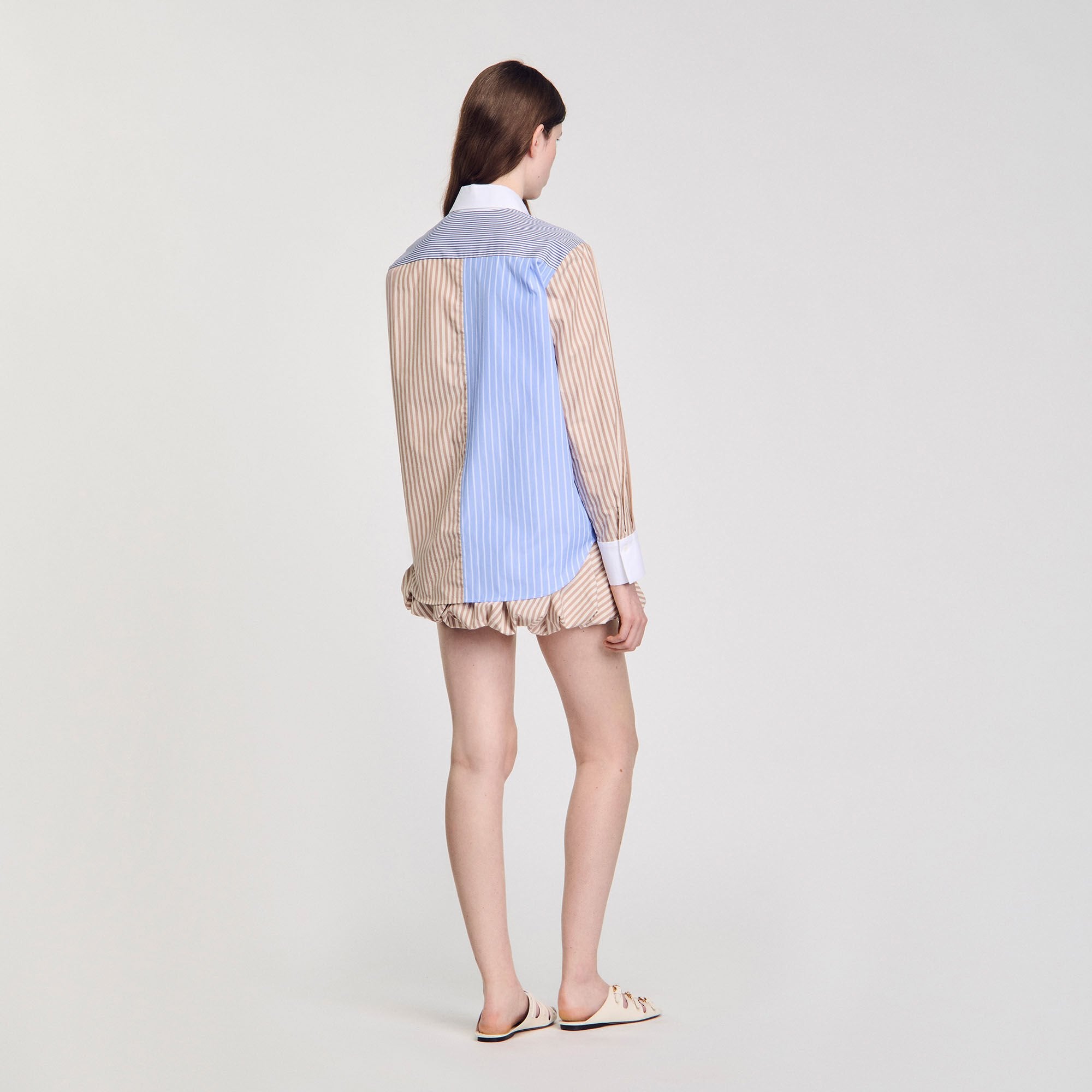 Sandro / Striped mix shirt Sand / Camel