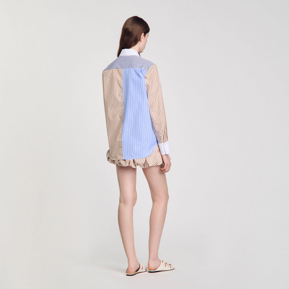 Sandro / Striped mix shirt Sand / Camel