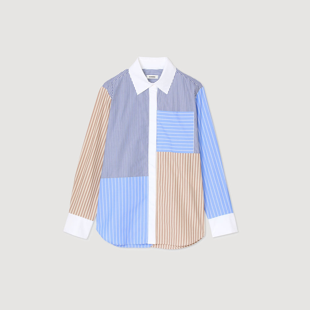 Sandro / Striped mix shirt Sand / Camel