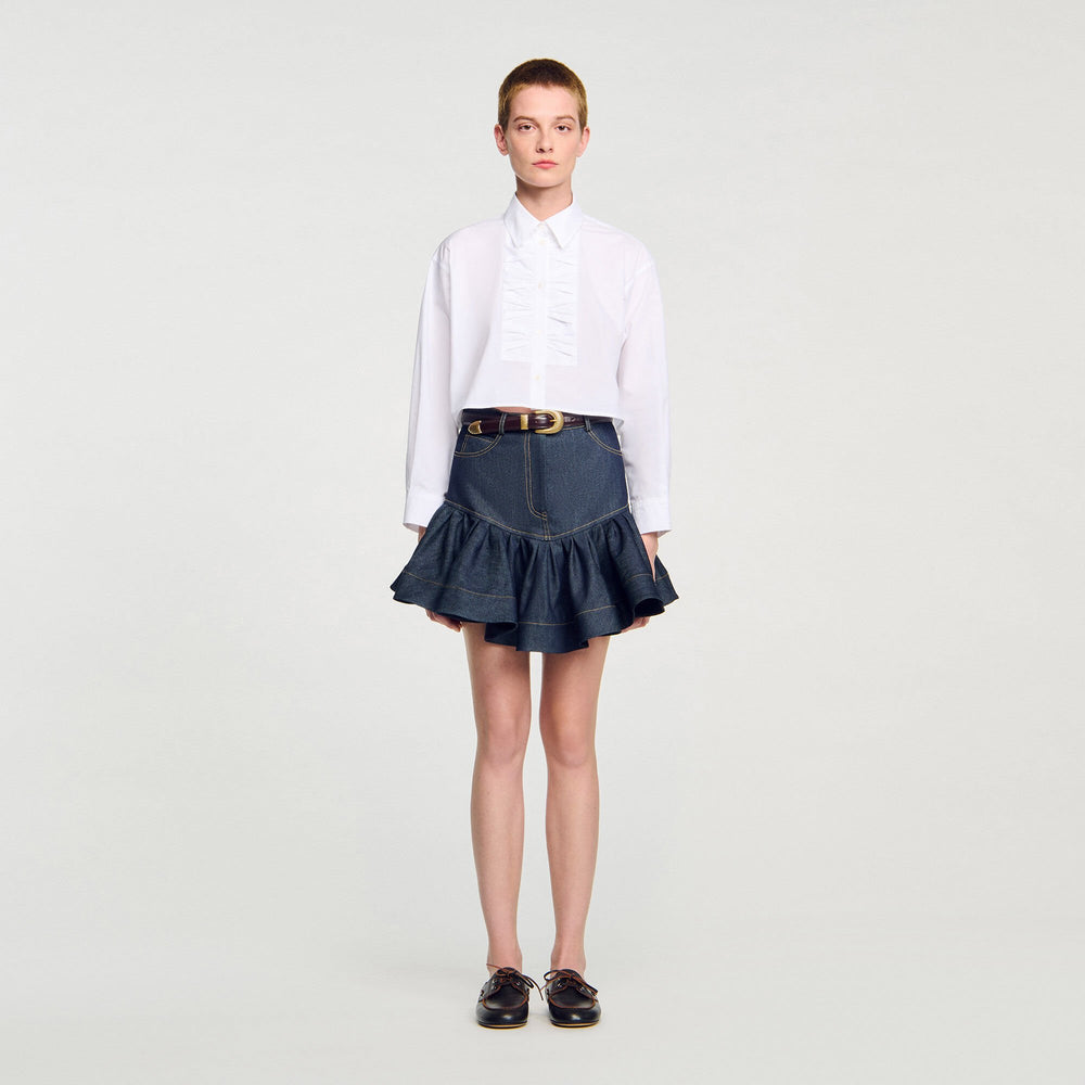 Sandro / Cropped shirt with bow detail White