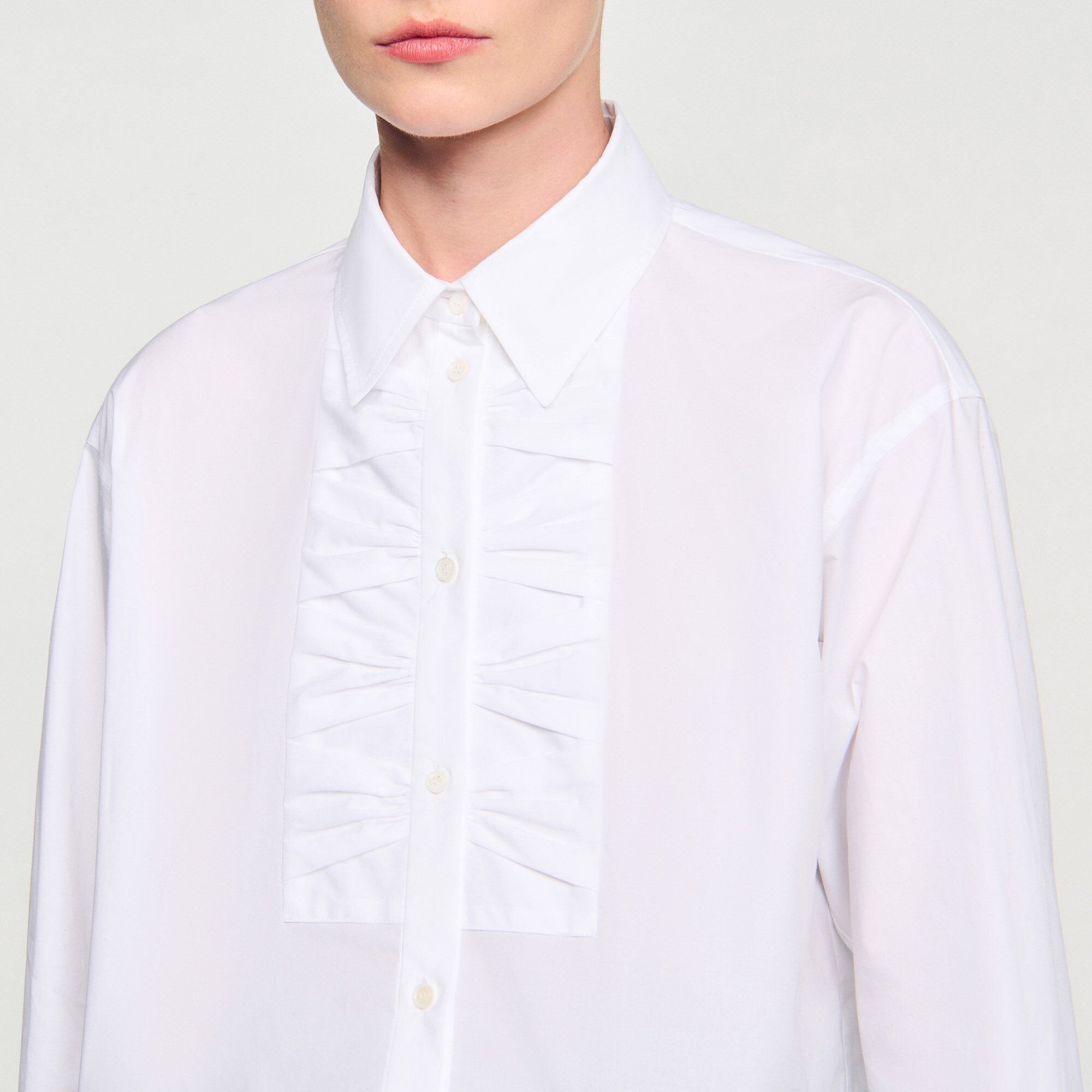 Sandro / Cropped shirt with bow detail White