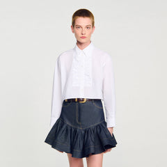 Sandro / Cropped shirt with bow detail White
