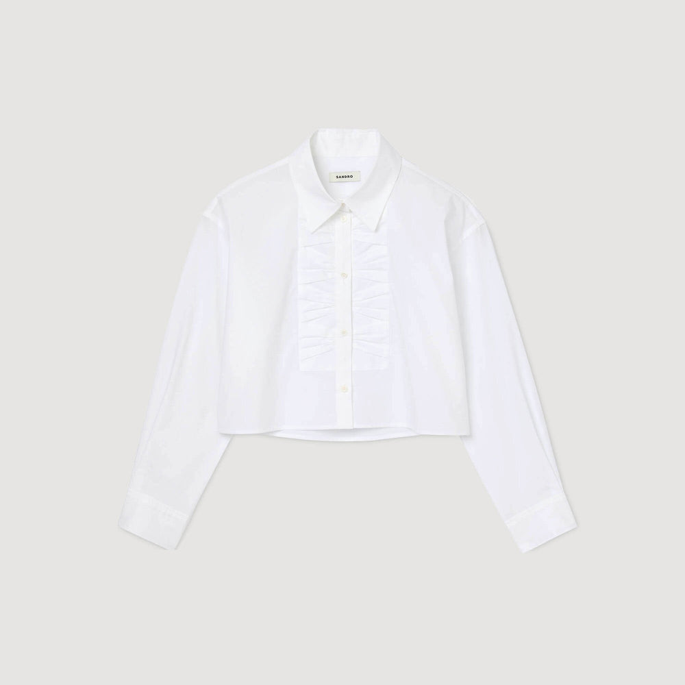 Sandro / Cropped shirt with bow detail White