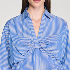 Sandro / Oversized bow shirt Blu / White