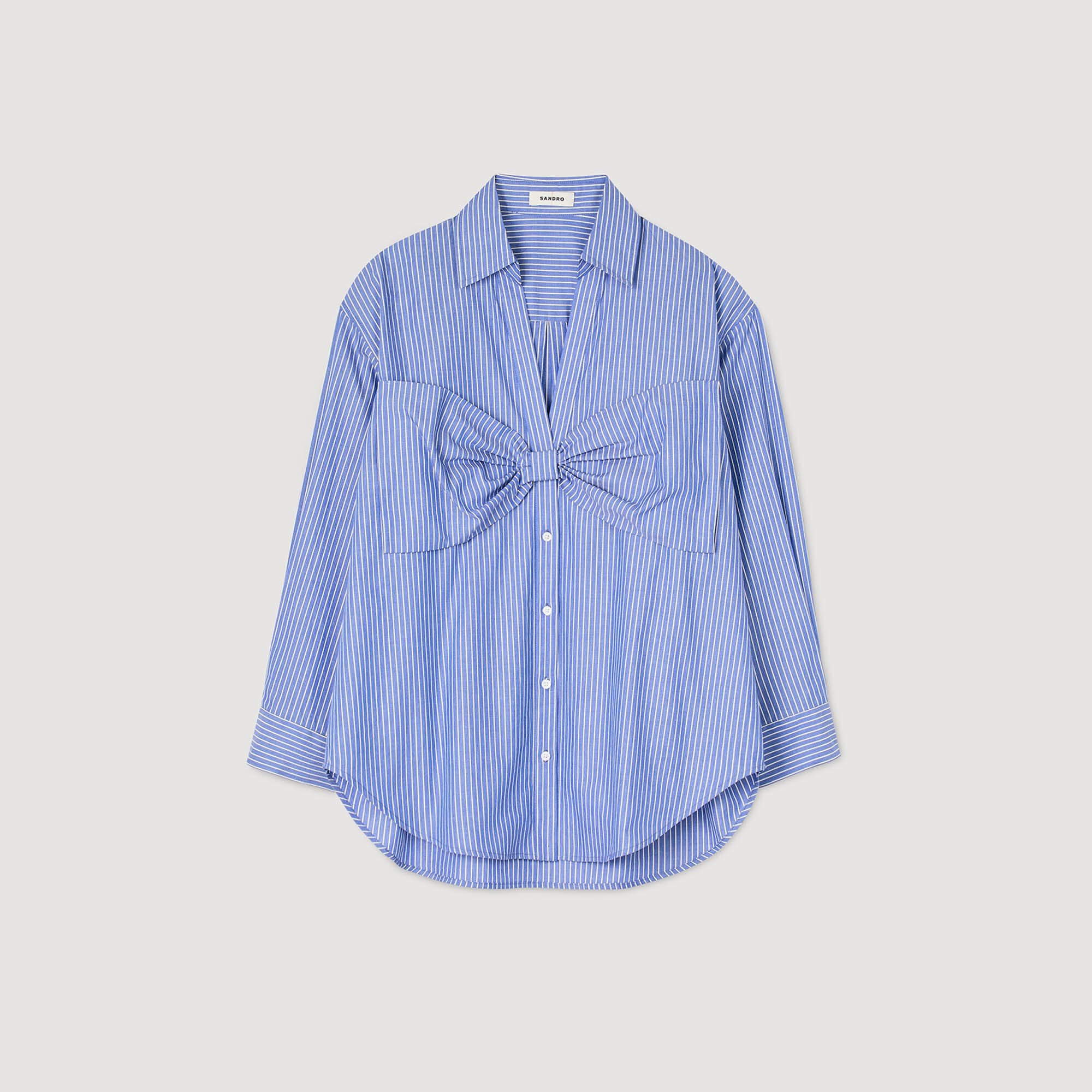 Sandro / Oversized bow shirt Blu / White