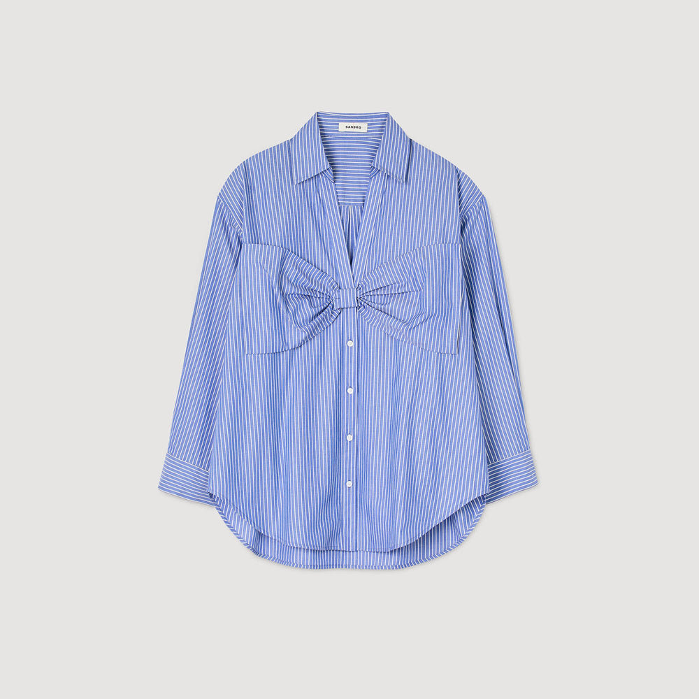 Sandro / Oversized bow shirt Blu / White