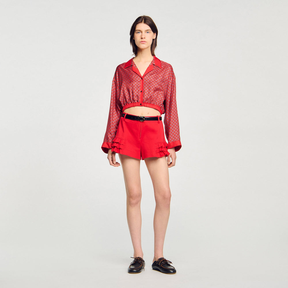Sandro / Scarf print shirt Red / Pink