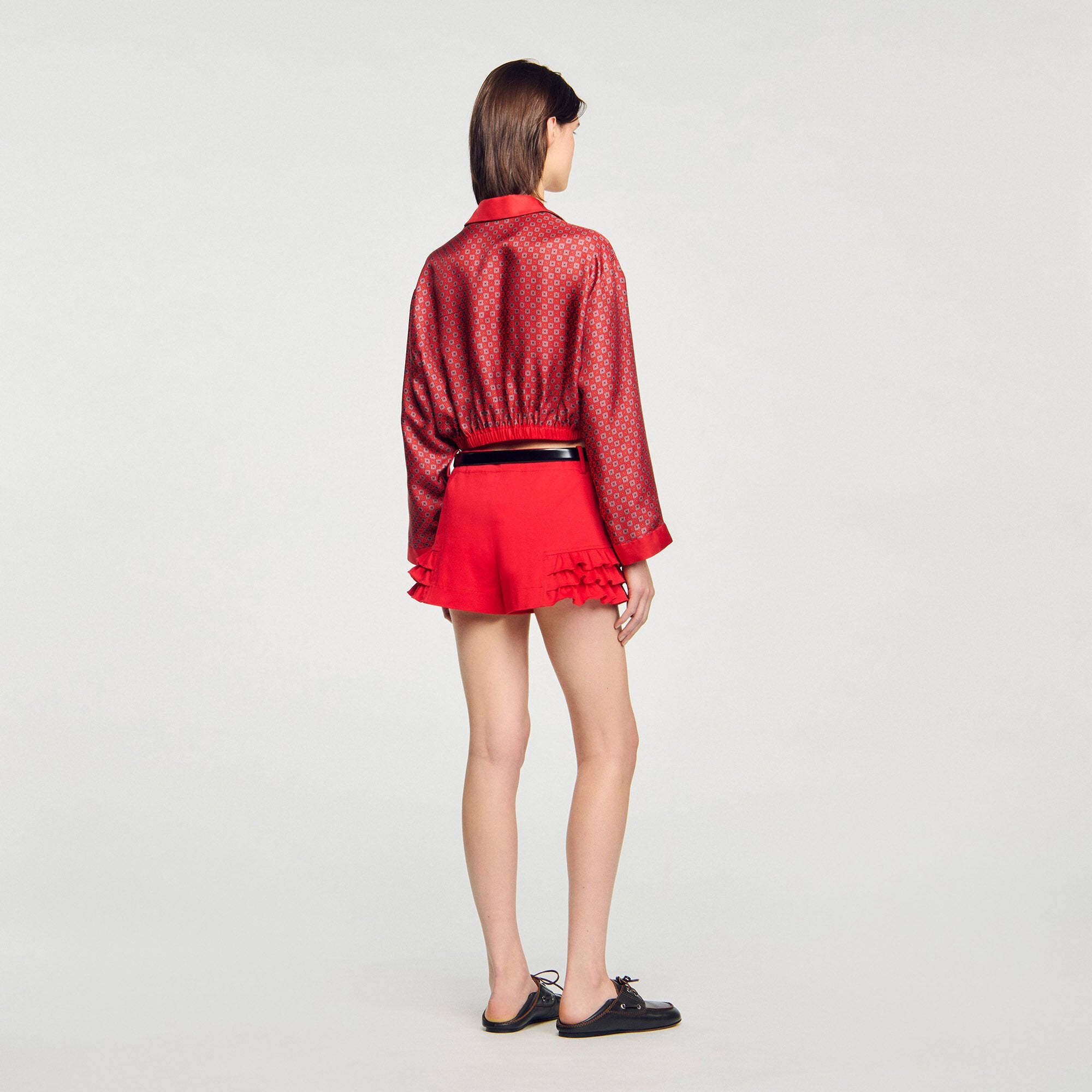 Sandro / Scarf print shirt Red / Pink
