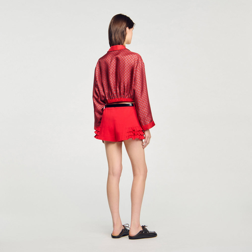 Sandro / Scarf print shirt Red / Pink