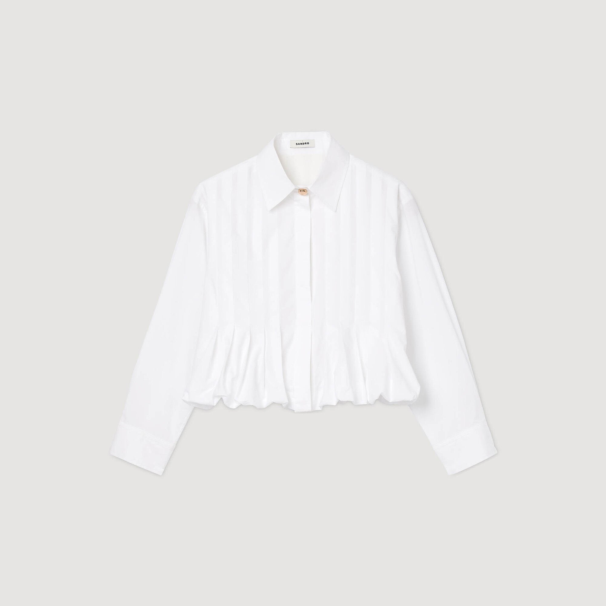 Sandro / Pleated cropped shirt White