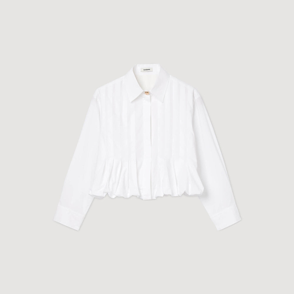 Sandro / Pleated cropped shirt White