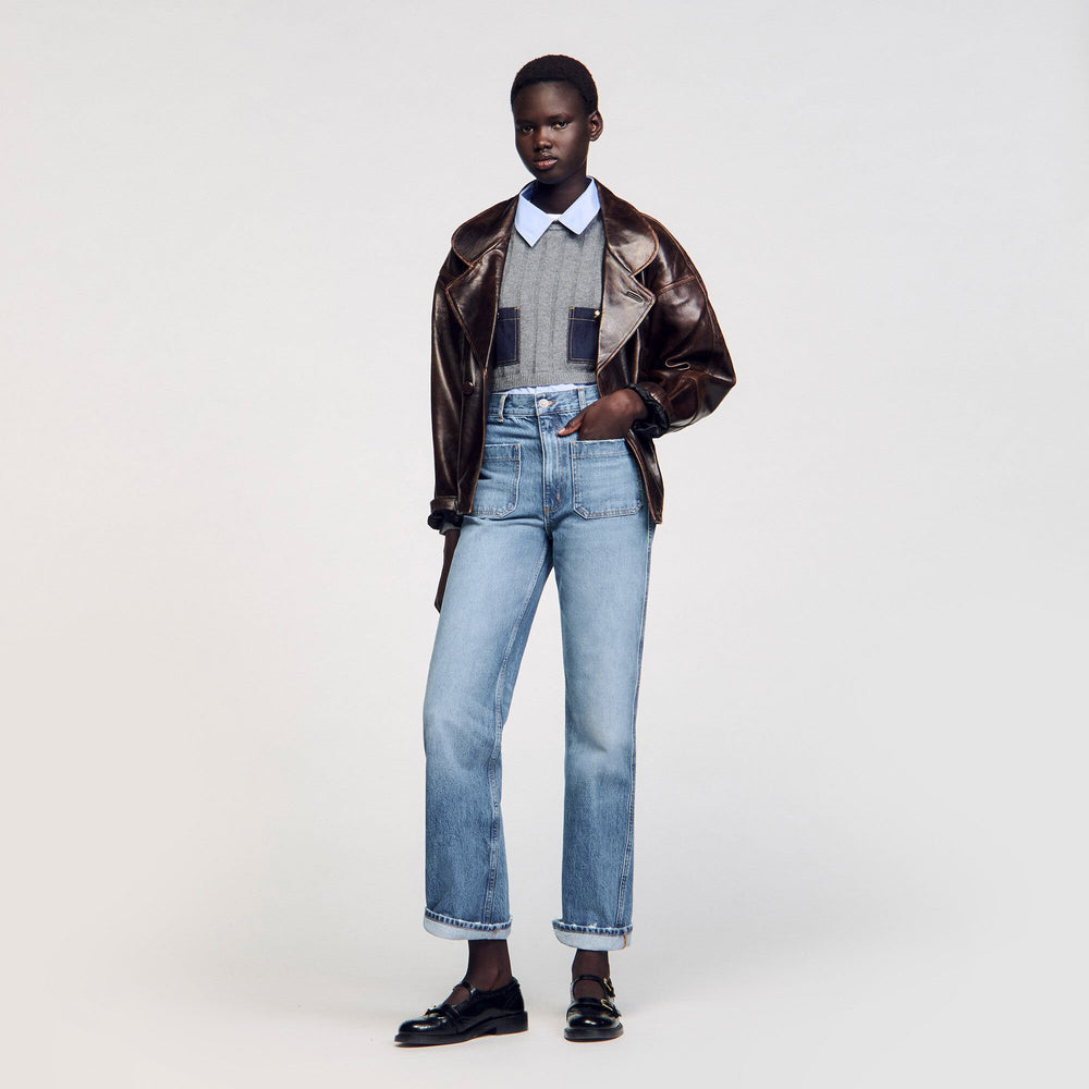 Sandro / Flared faded jeans Blue Jean