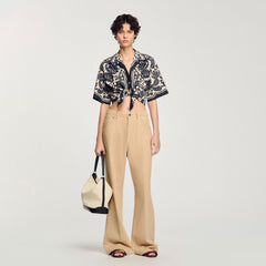 Sandro / Rhinestone-embellished jeans Sand