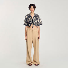 Sandro / Rhinestone-embellished jeans Sand