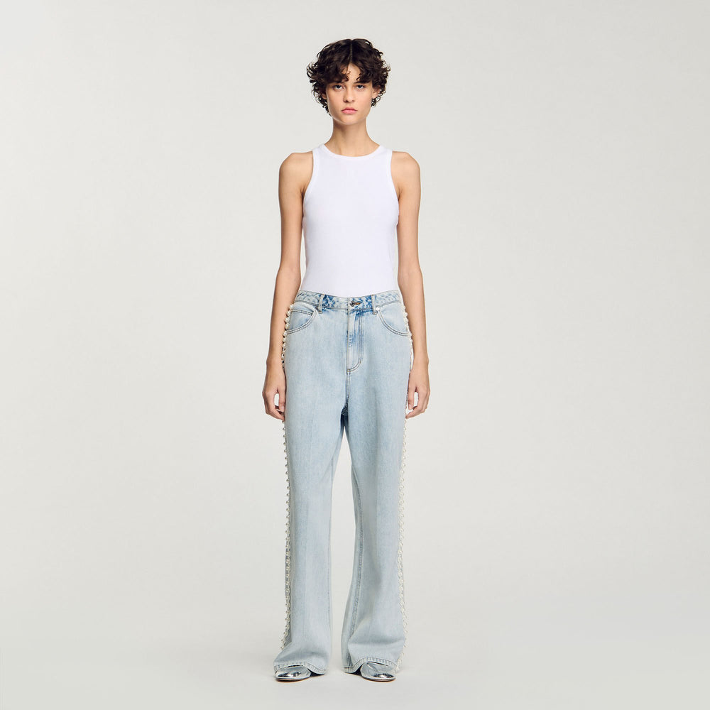 Sandro / Beaded jeans Light Bu Jean