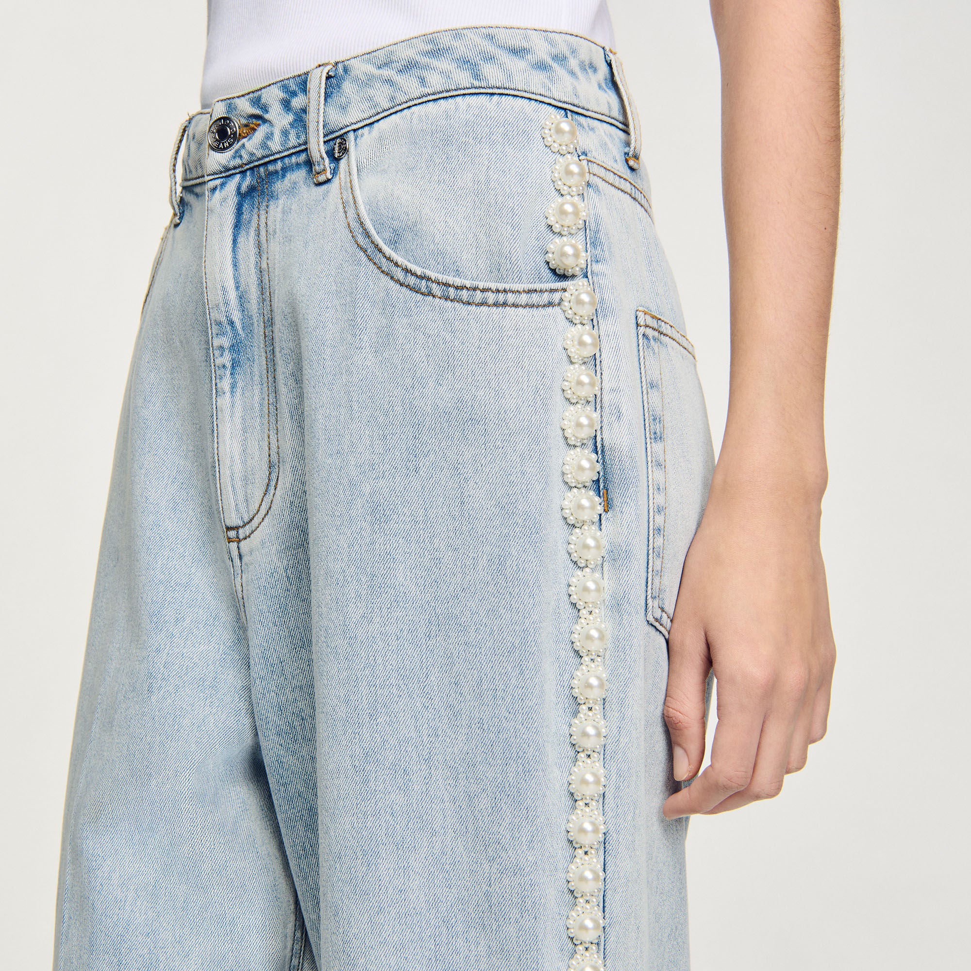 Sandro / Beaded jeans Light Bu Jean