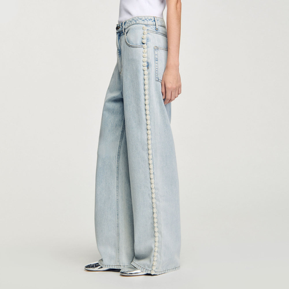 Sandro / Beaded jeans Light Bu Jean