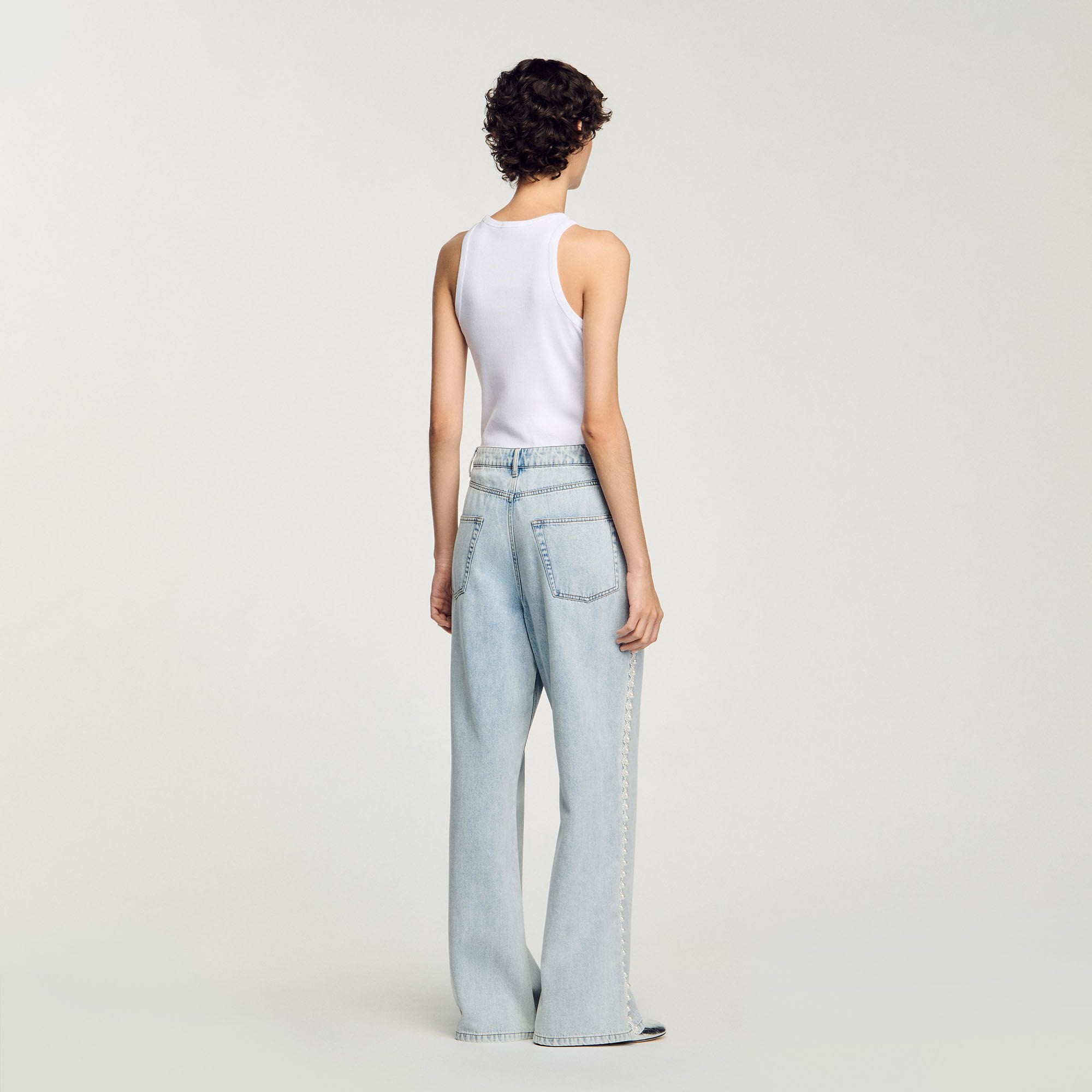 Sandro / Beaded jeans Light Bu Jean