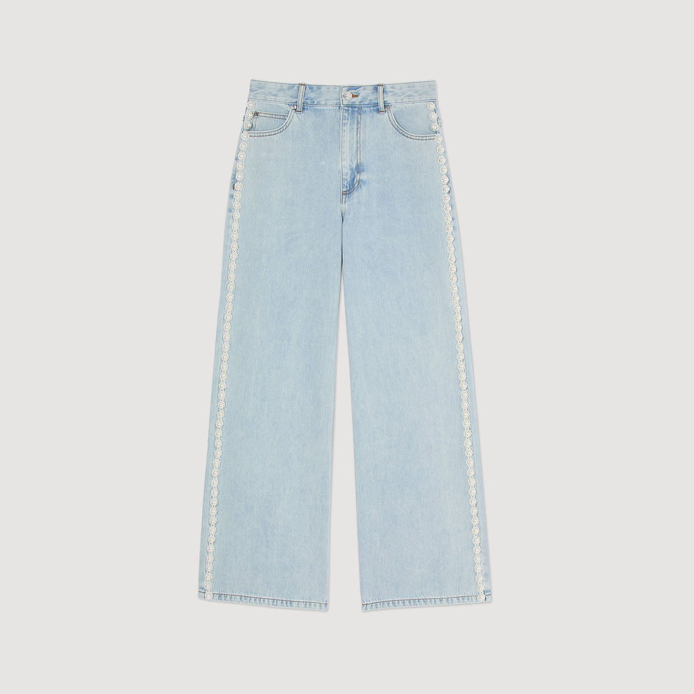 Sandro / Beaded jeans Light Bu Jean