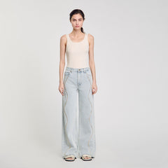 Sandro / Jeans with rhinestone stripes Light Bu Jean
