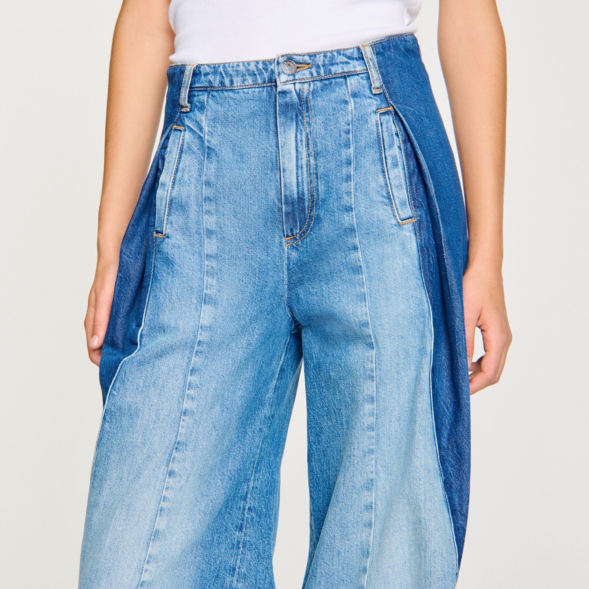 Sandro / Jeans with contrasting panels Blue Jean