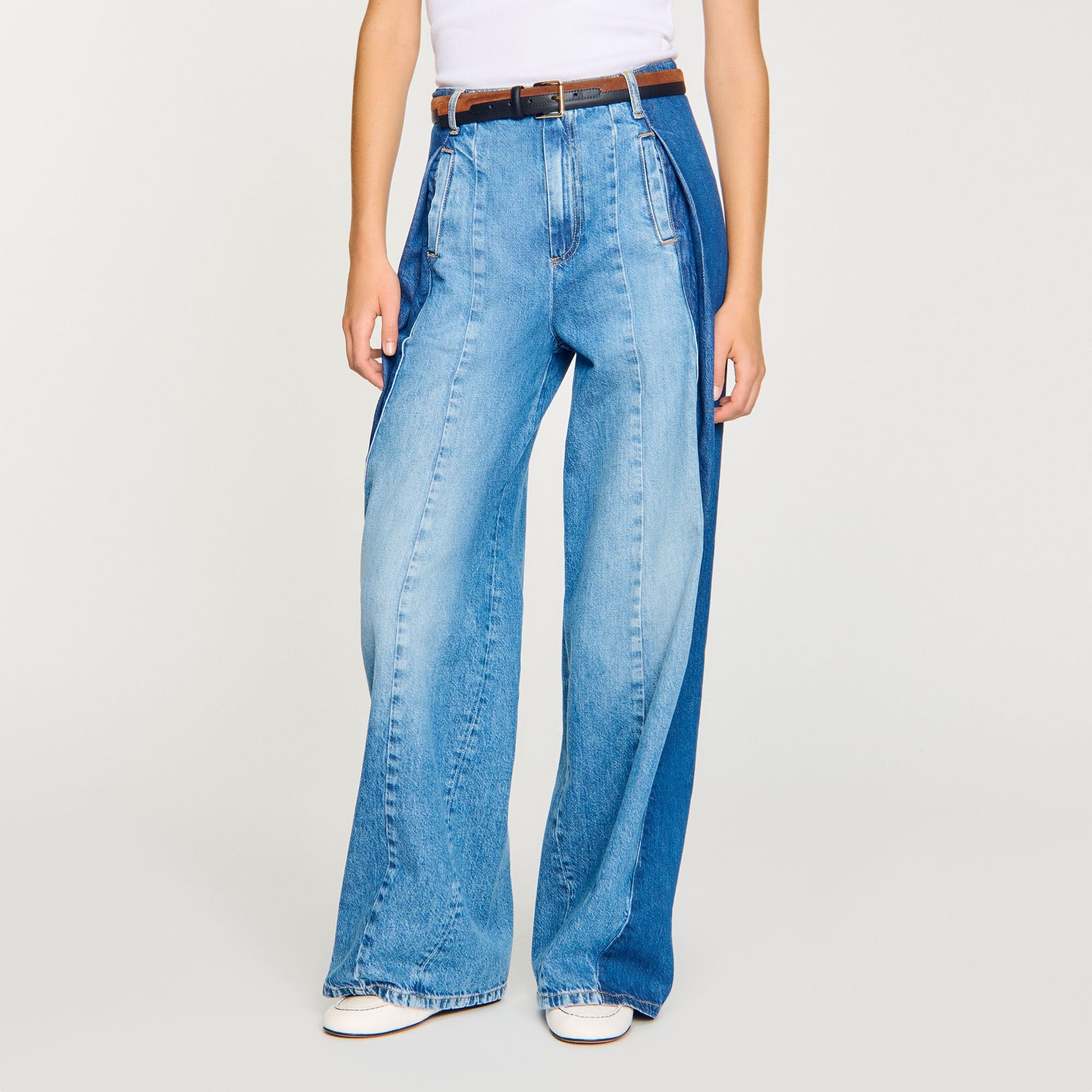 Sandro / Jeans with contrasting panels Blue Jean