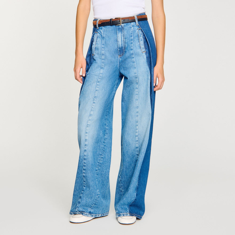 Sandro / Jeans with contrasting panels Blue Jean