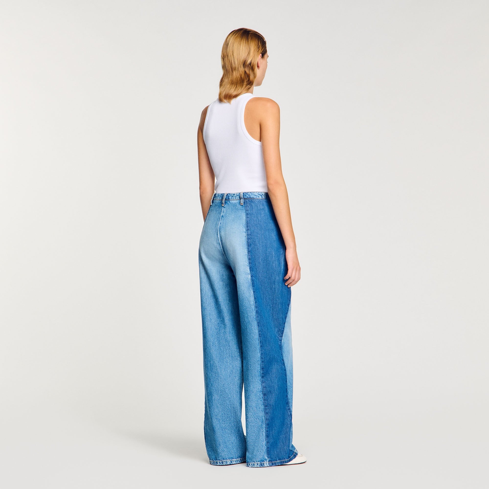 Sandro / Jeans with contrasting panels Blue Jean
