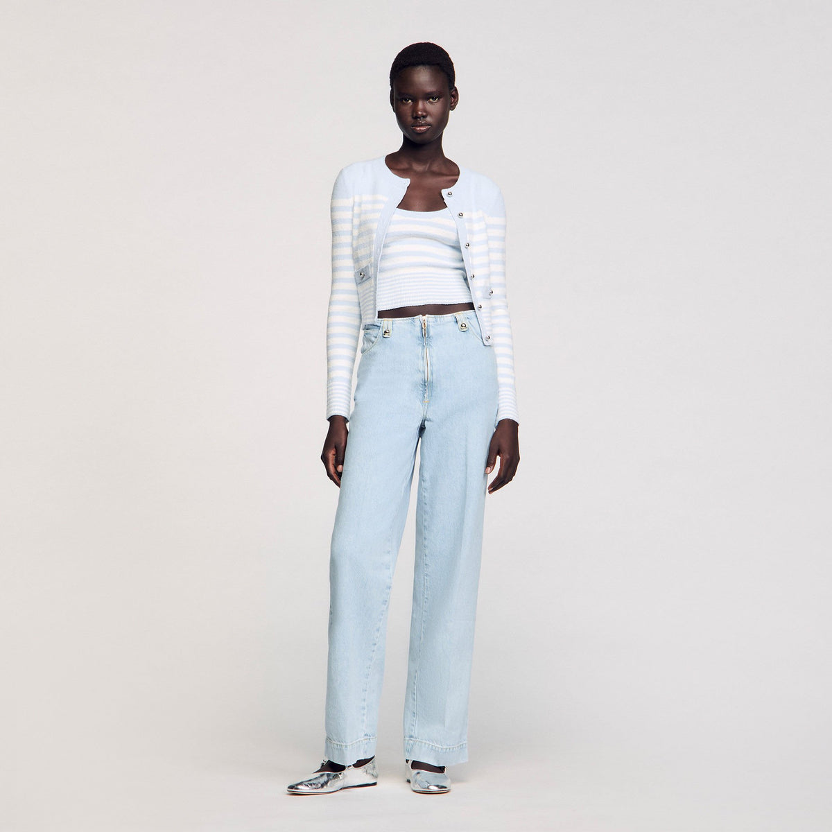 Sandro / Faded wide-leg jeans Blue Jean