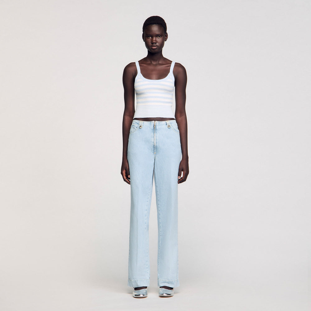 Sandro / Faded wide-leg jeans Blue Jean