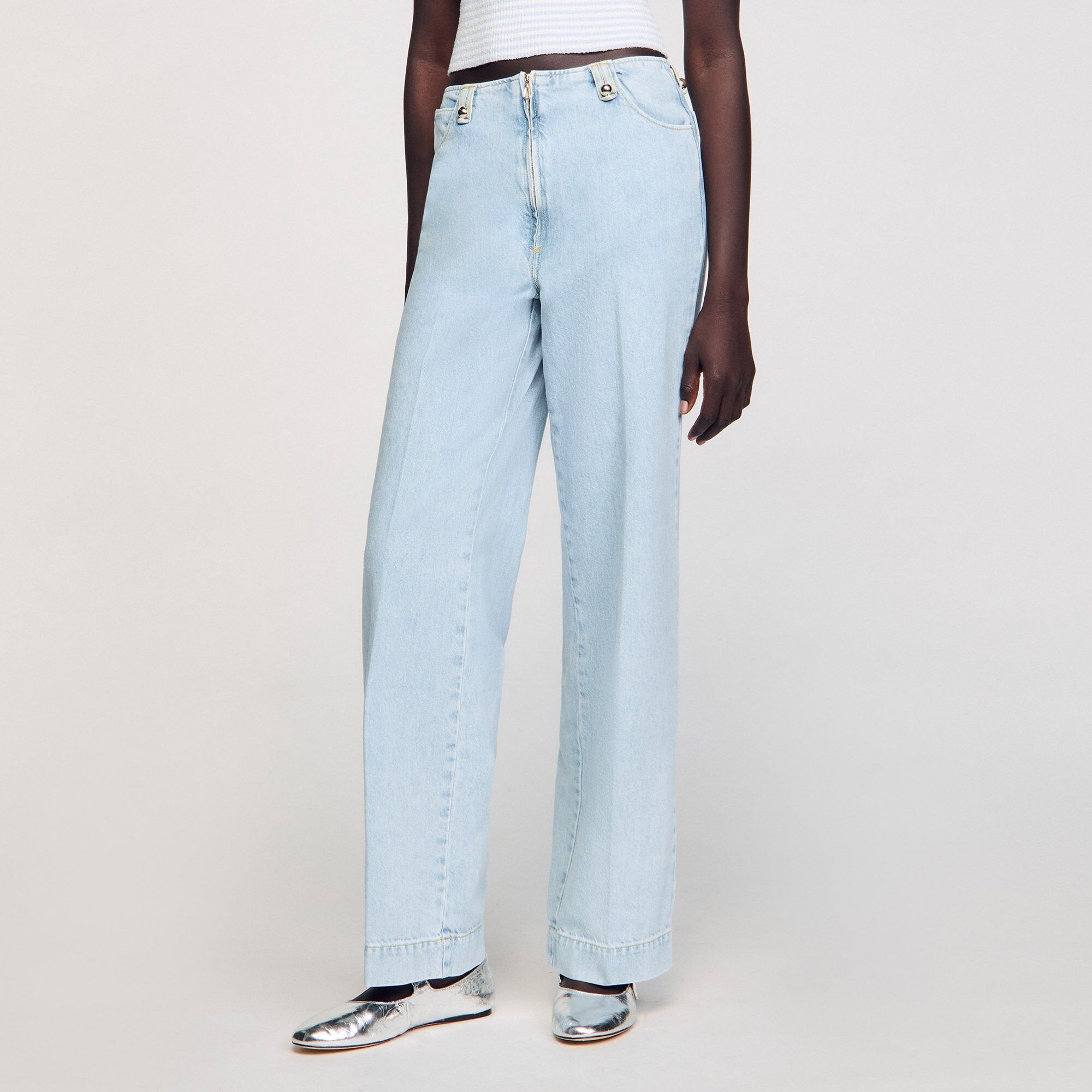 Sandro / Faded wide-leg jeans Blue Jean