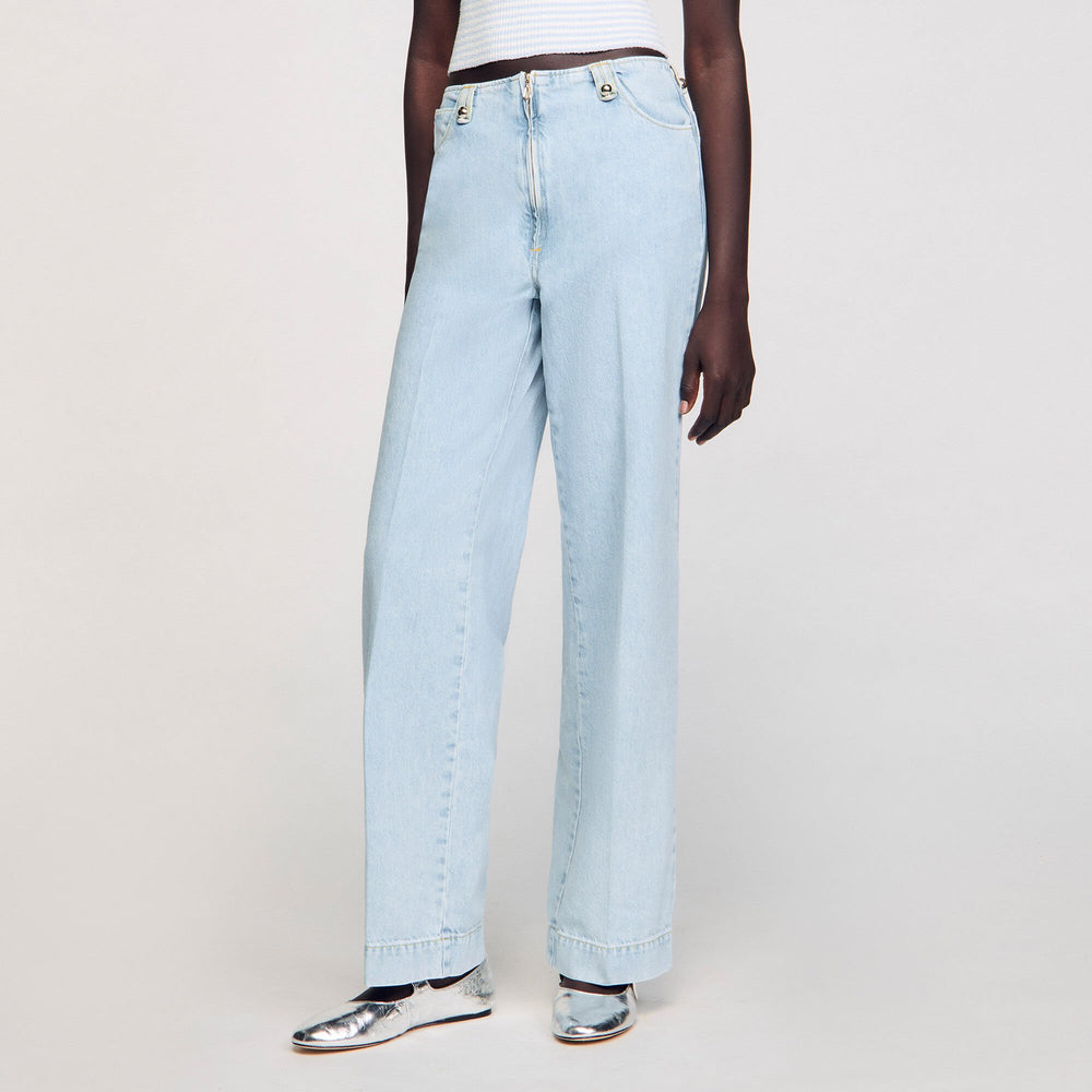 Sandro / Faded wide-leg jeans Blue Jean
