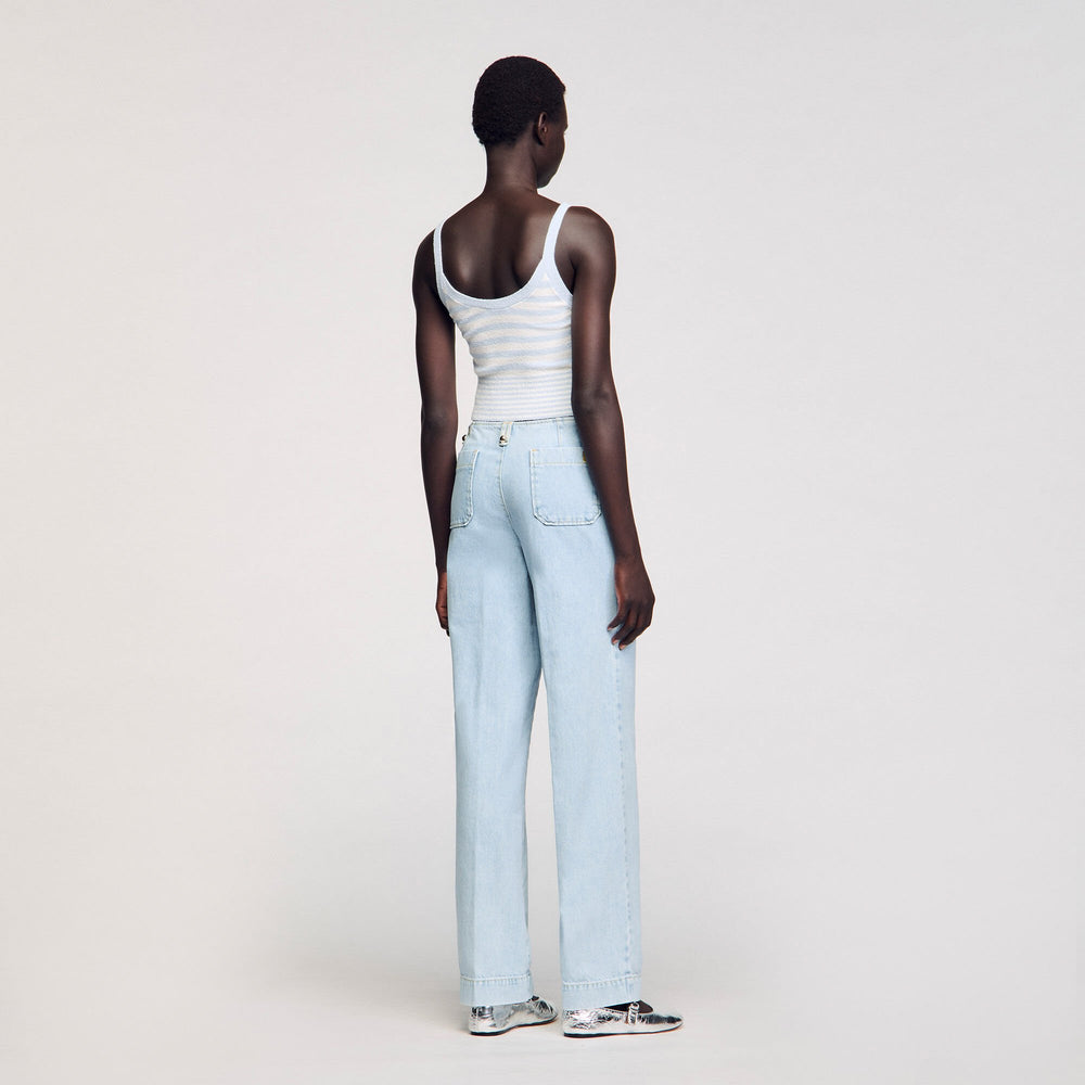 Sandro / Faded wide-leg jeans Blue Jean