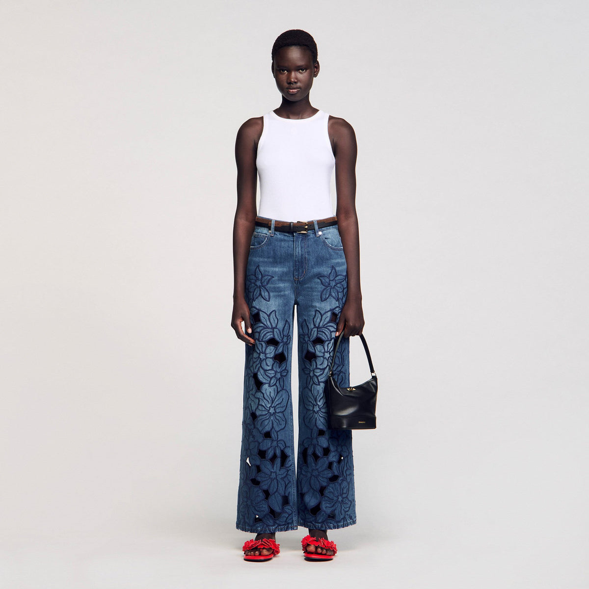 Sandro / Embroidered jeans Blue Jean