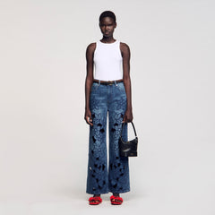 Sandro / Embroidered jeans Blue Jean