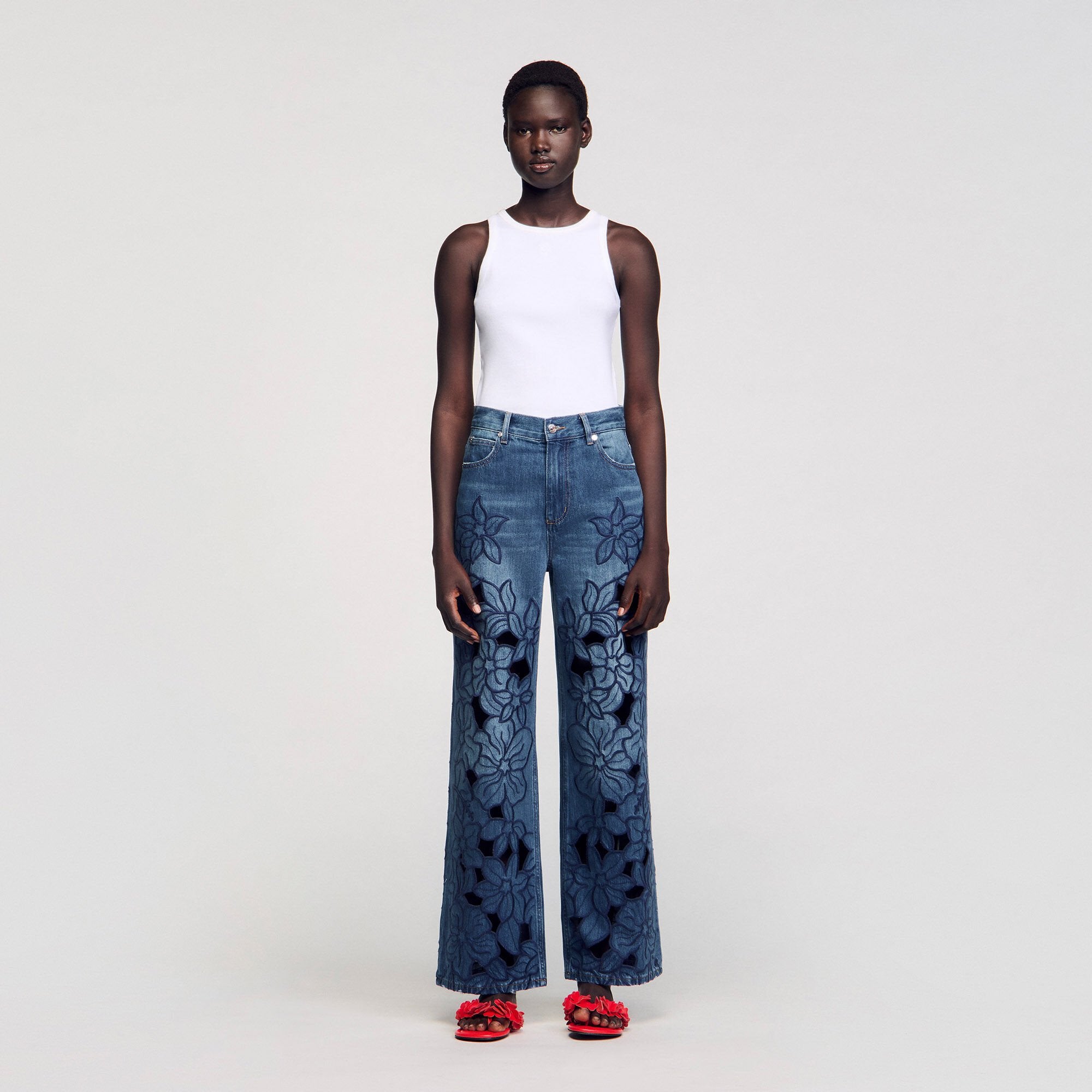 Sandro / Embroidered jeans Blue Jean