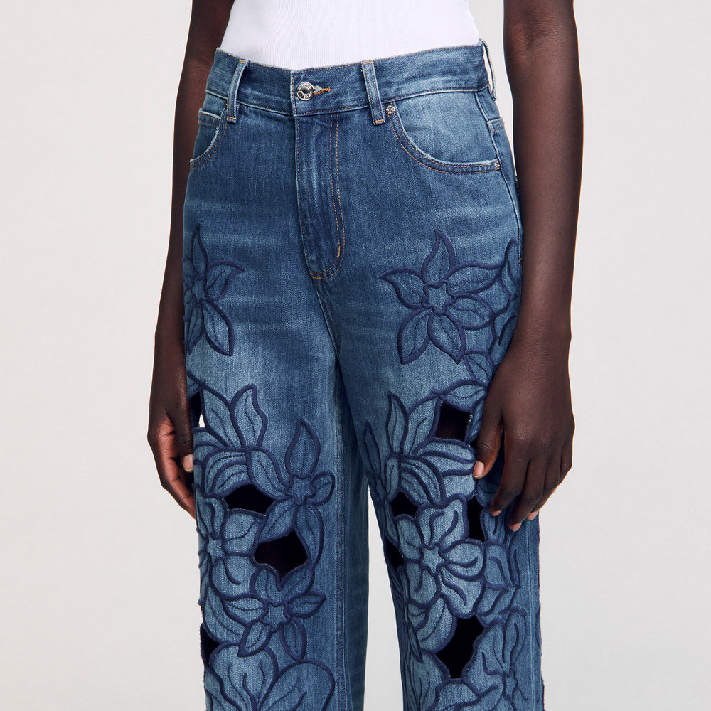 Sandro / Embroidered jeans Blue Jean