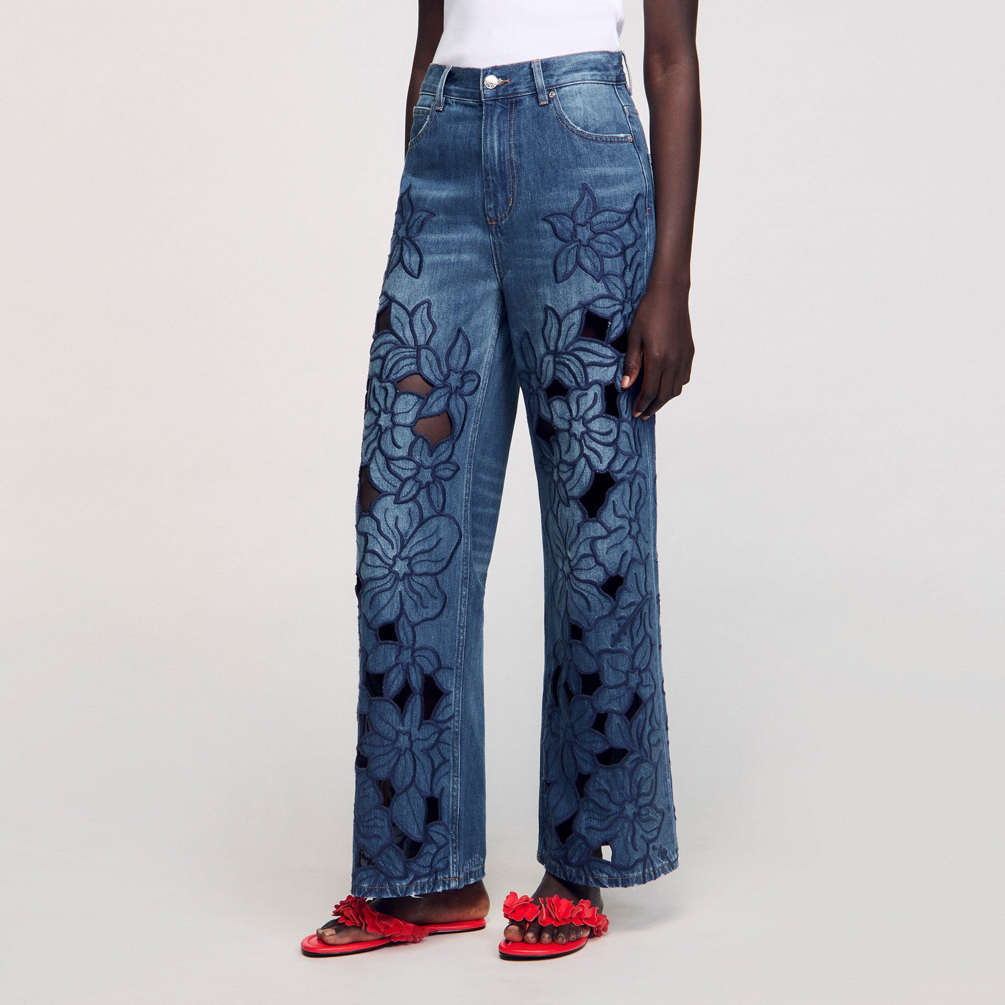 Sandro / Embroidered jeans Blue Jean