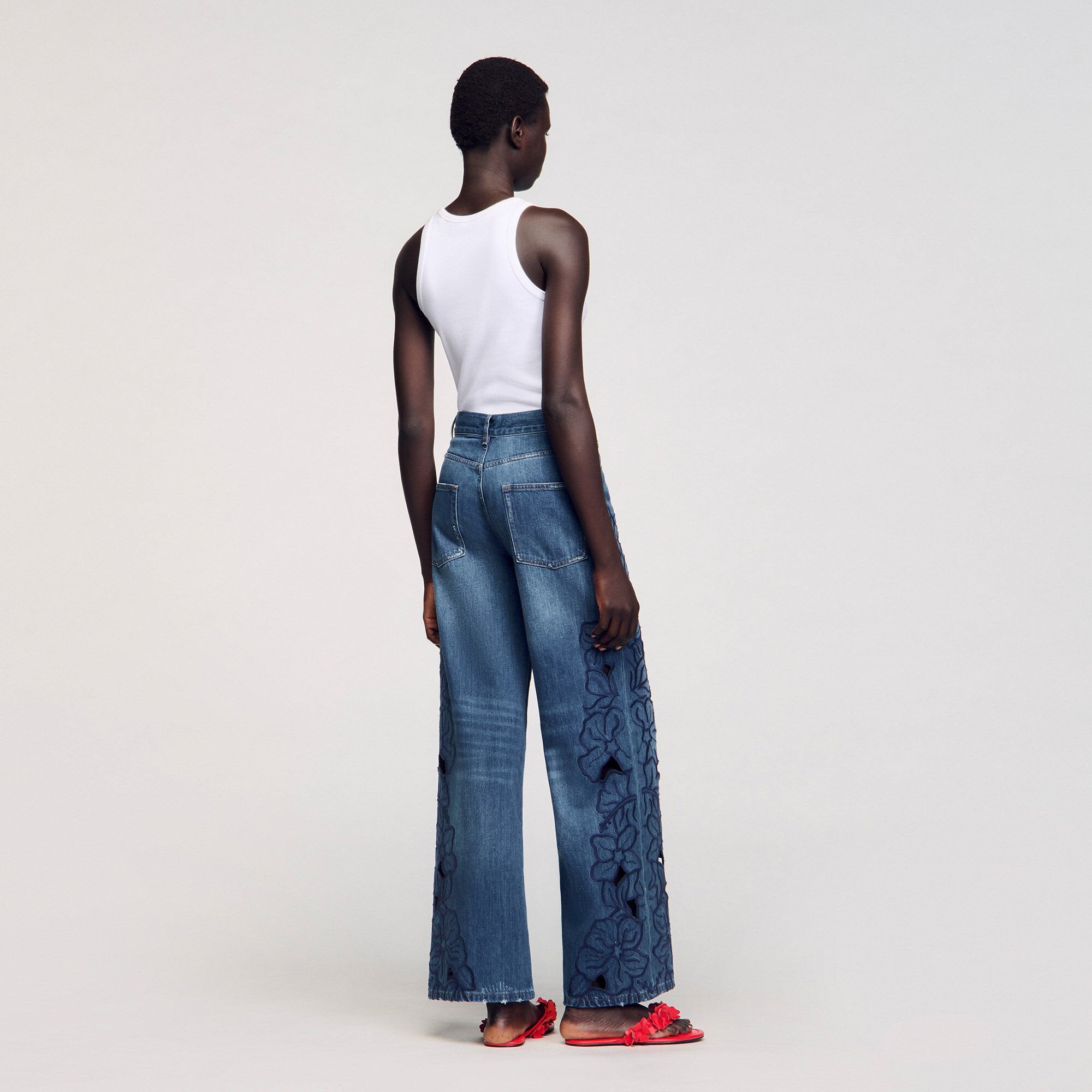 Sandro / Embroidered jeans Blue Jean